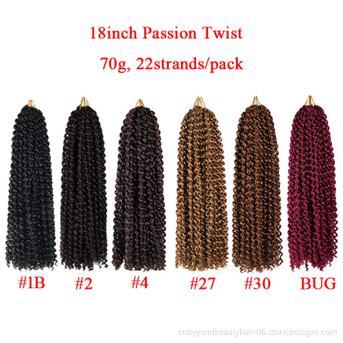 Passion Spring Twists Synthetic Crotchet Hair Extensions Ombre Crochet Braids Fiber Pre Looped Fluffy Twists Braiding Hair